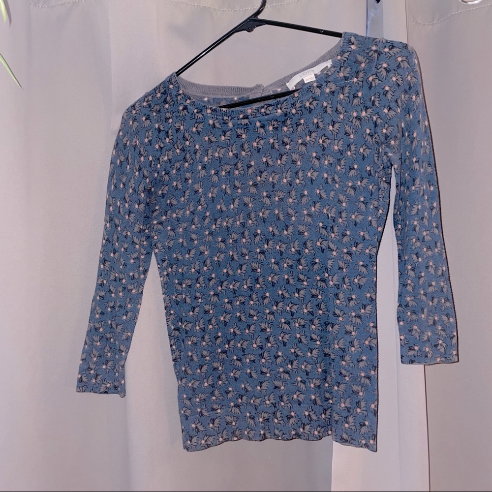 LOFT BLUE 3/4 LENGTH SWEATER/SHIRT